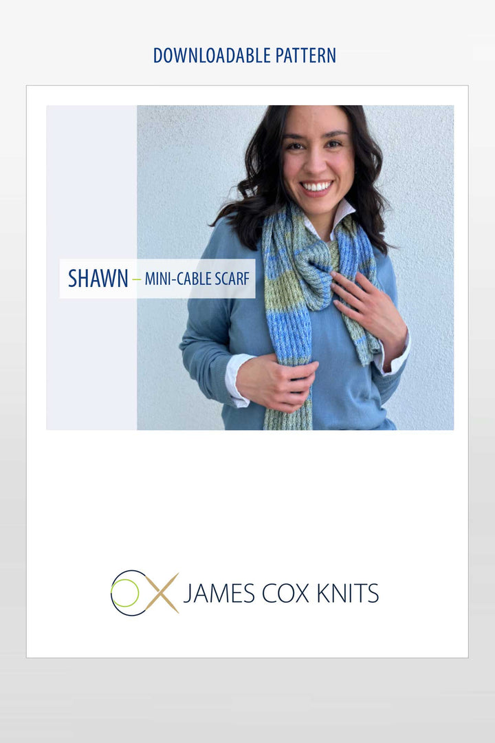 Shawn Mini-Cable Scarf Designer Knitting Pattern