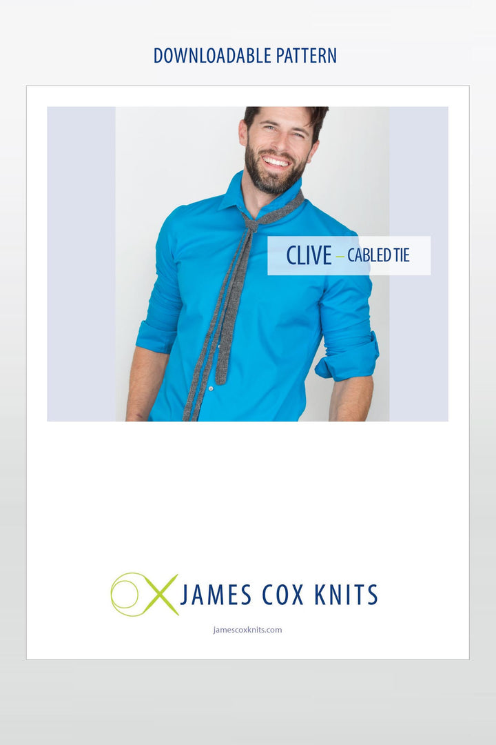Clive Cabled Tie Designer Knitting Pattern