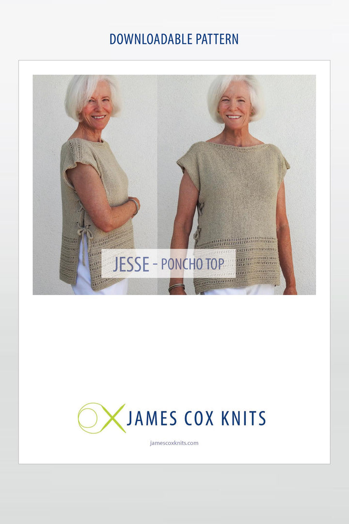 Jesse Poncho Top Designer Knitting Pattern