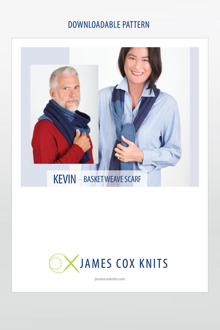 Kevin Basket Weave Scarf Designer Knitting Pattern
