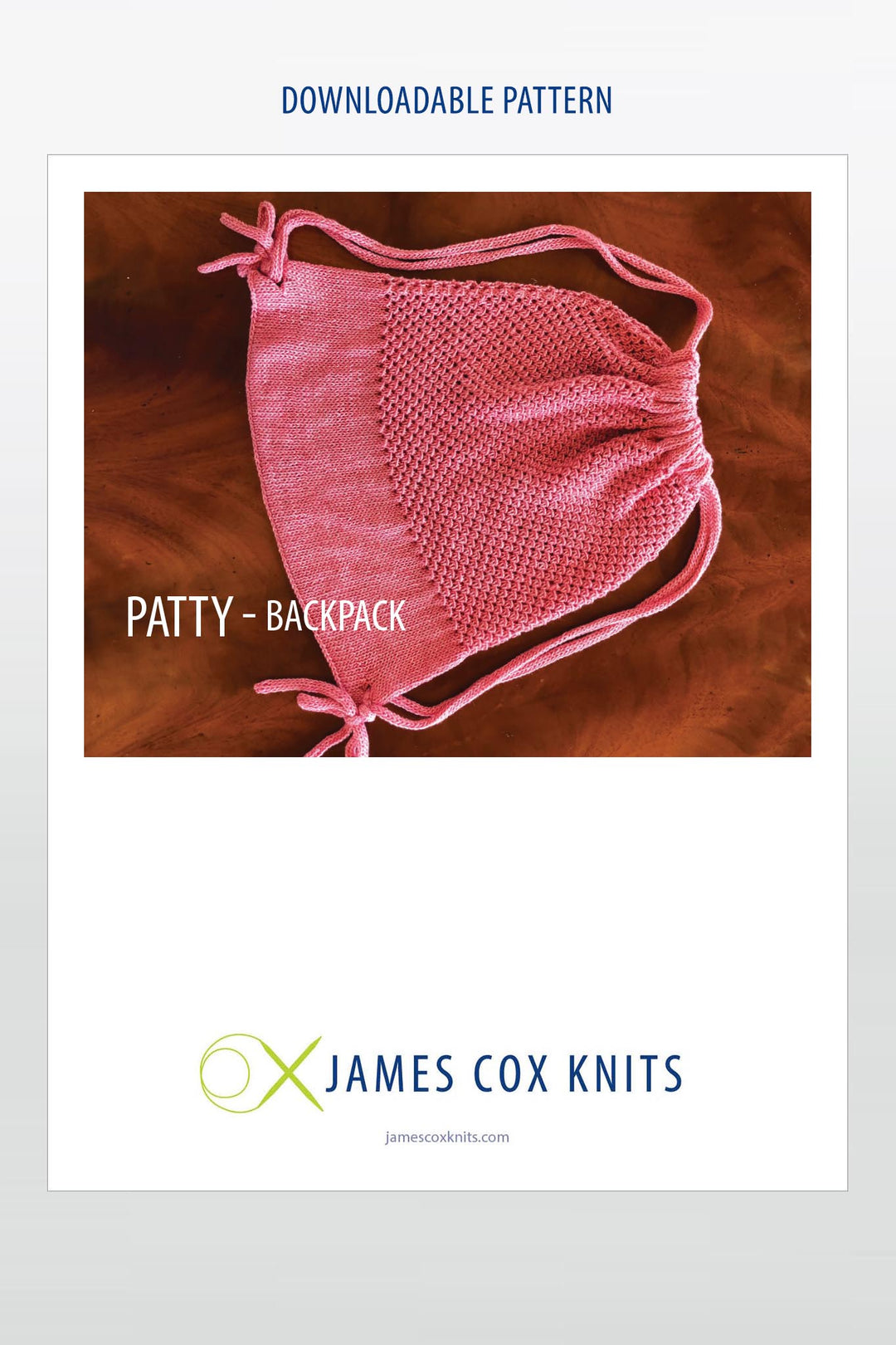 Patty Backpack Designer Knitting Pattern