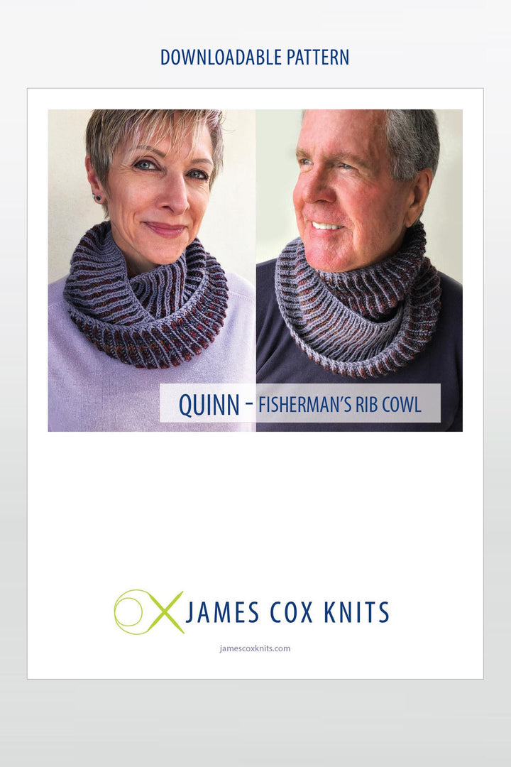 Quinn Fisherman’s Rib Cowl Designer Knitting Pattern