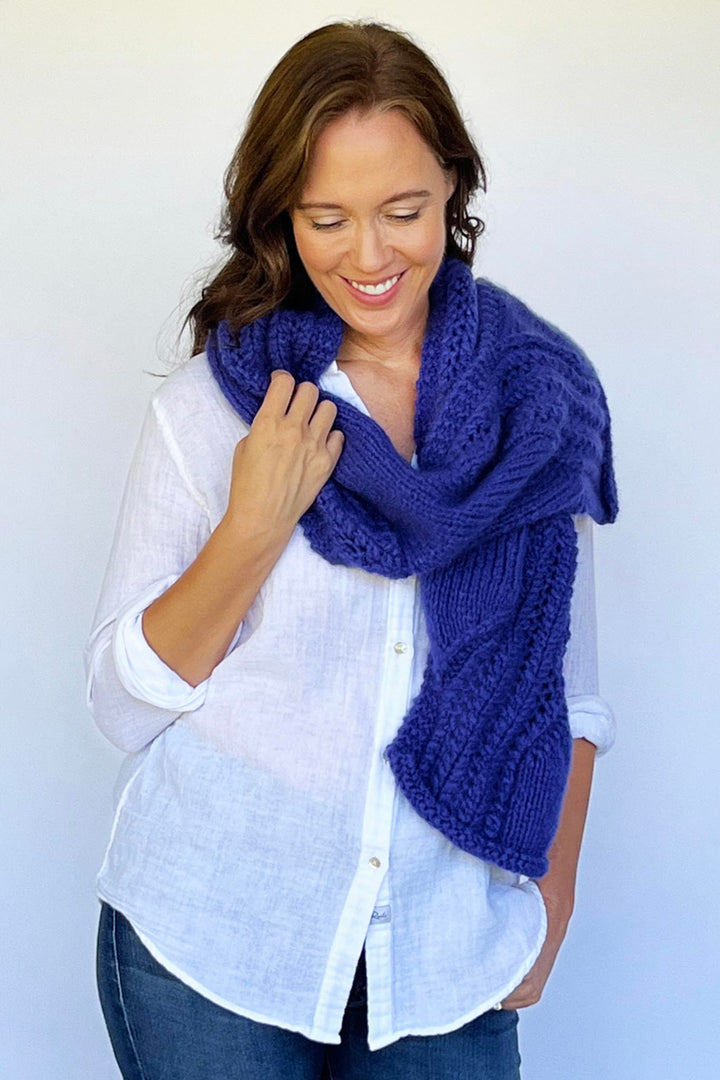 Sloane Big Cable Scarf Designer Knitting Pattern