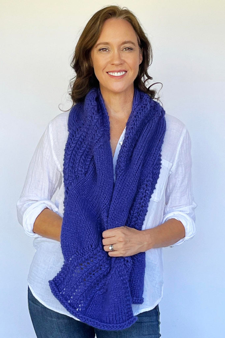 Sloane Big Cable Scarf Designer Knitting Pattern