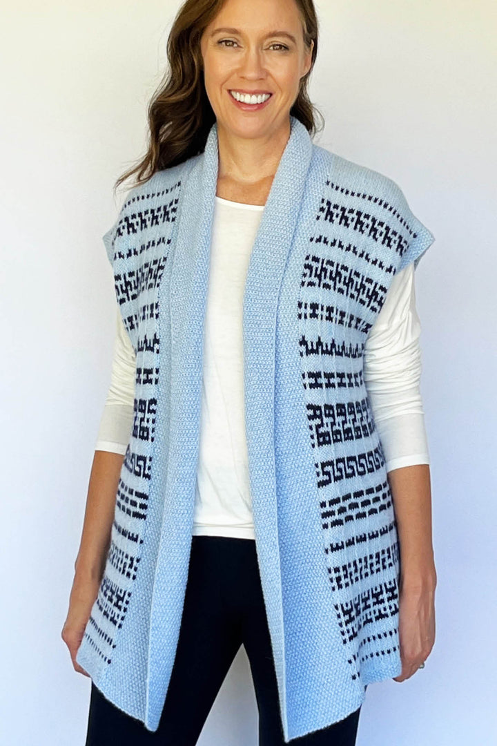 Audrey Mosaic Vest Designer Knitting Pattern