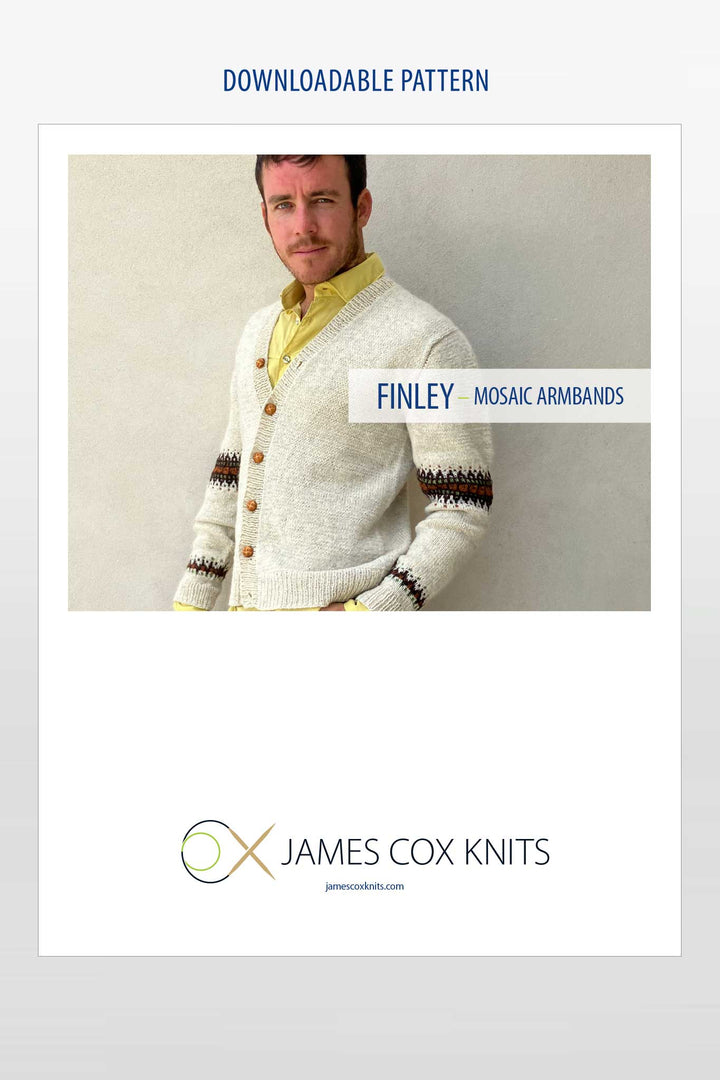 Finley Mosaic Armbands Sweater Designer Knitting Pattern