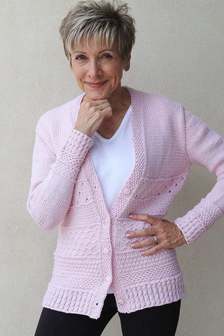 Kim Pattern Band Cardigan Designer Knitting Pattern
