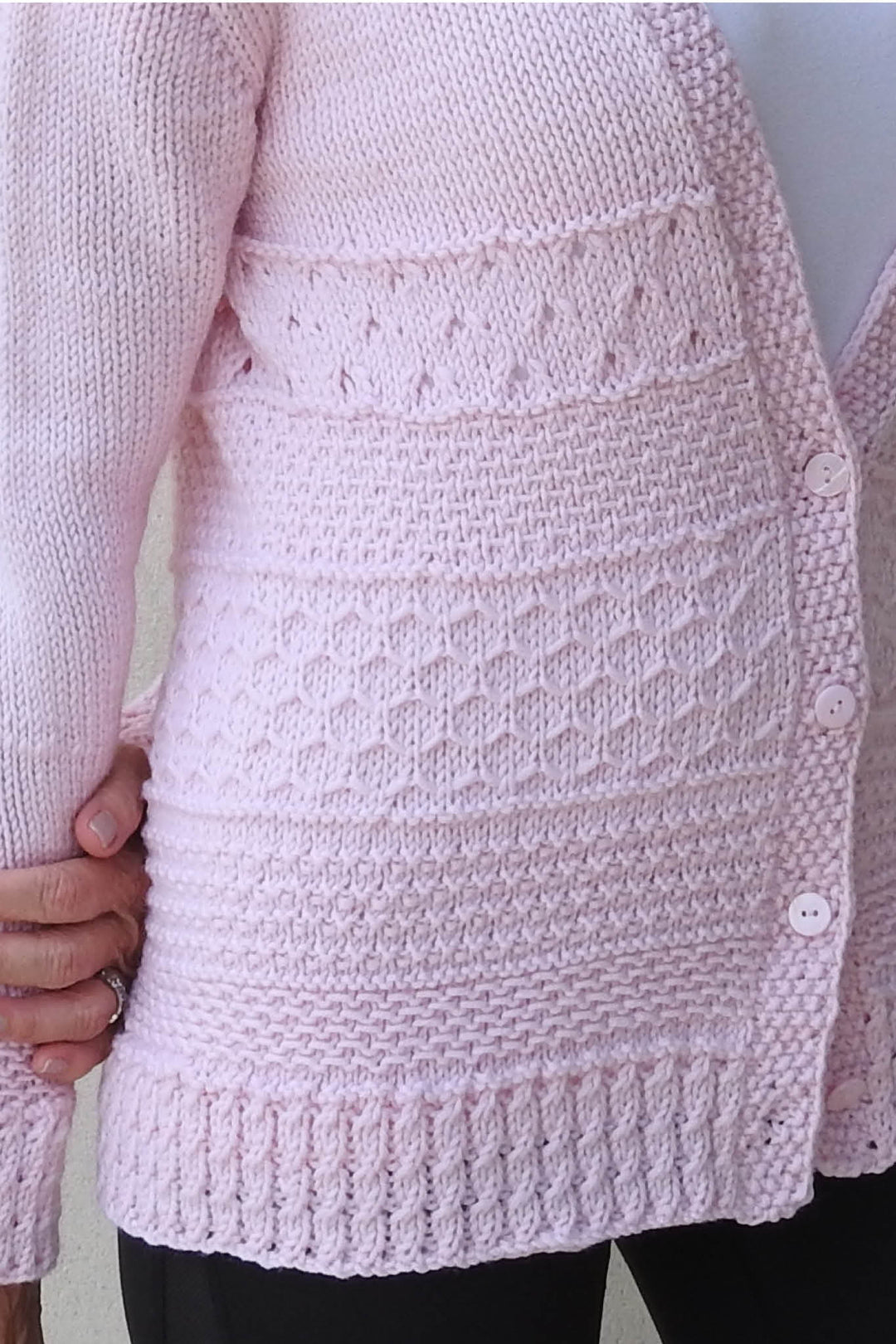 Kim Pattern Band Cardigan Designer Knitting Pattern