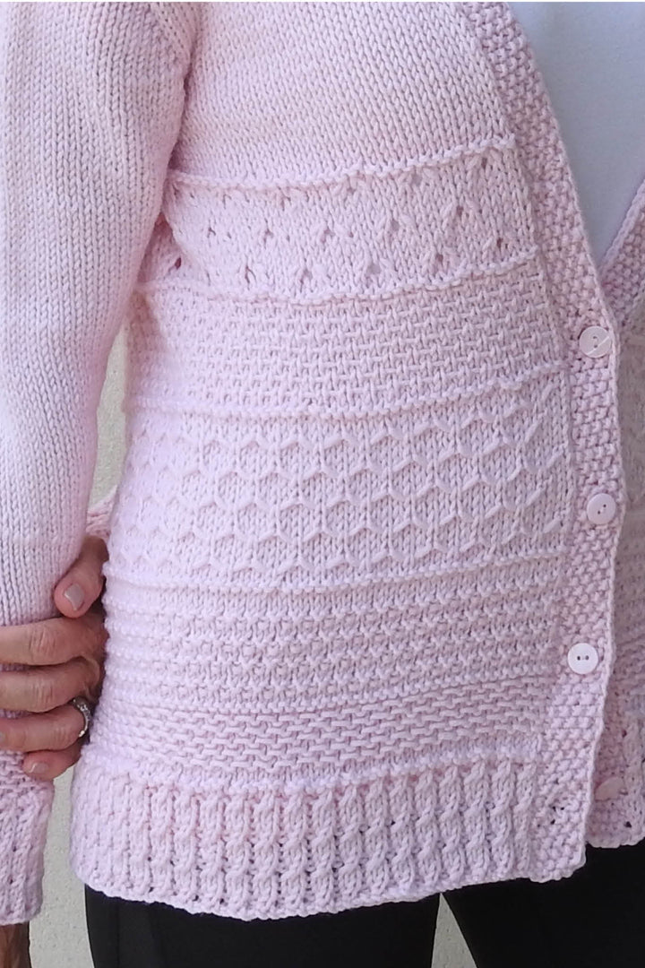 Kim Pattern Band Cardigan Designer Knitting Pattern