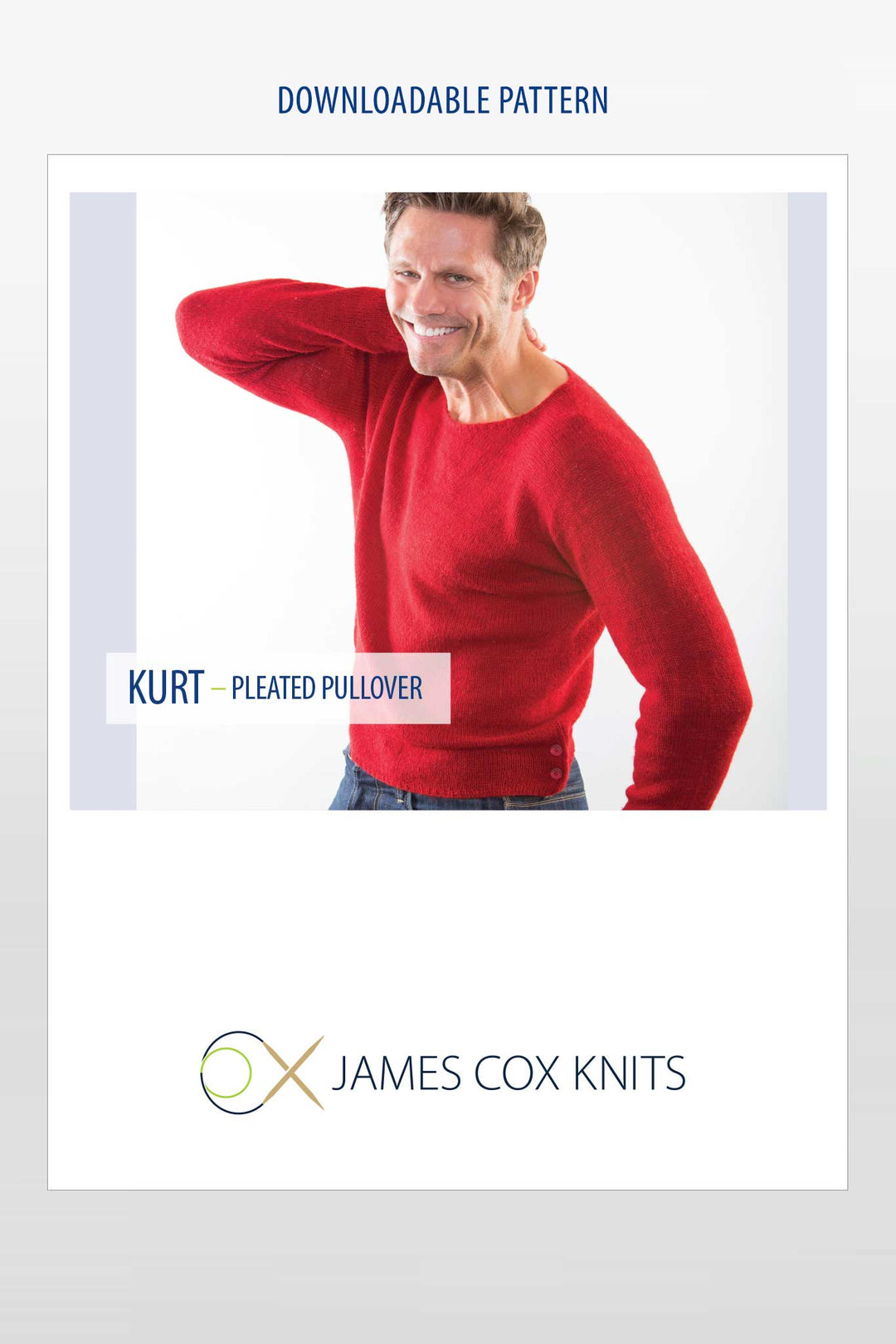 Kurt Pleated Pullover Designer Knitting Pattern
