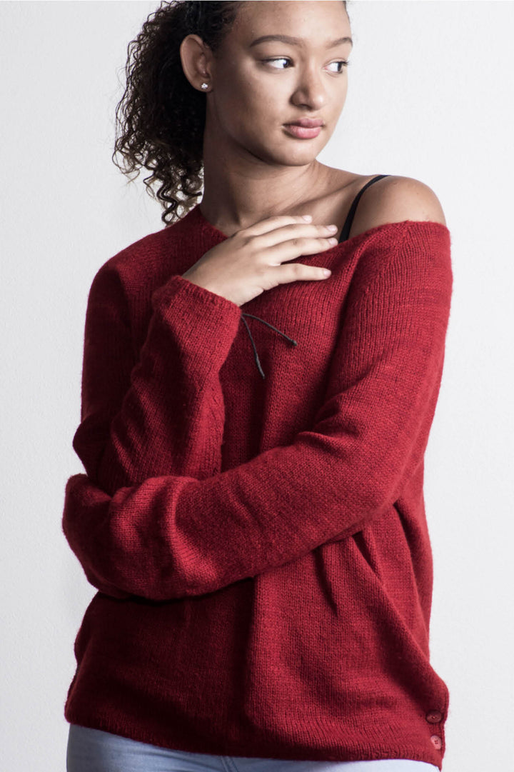 Kurt Pleated Pullover Designer Knitting Pattern