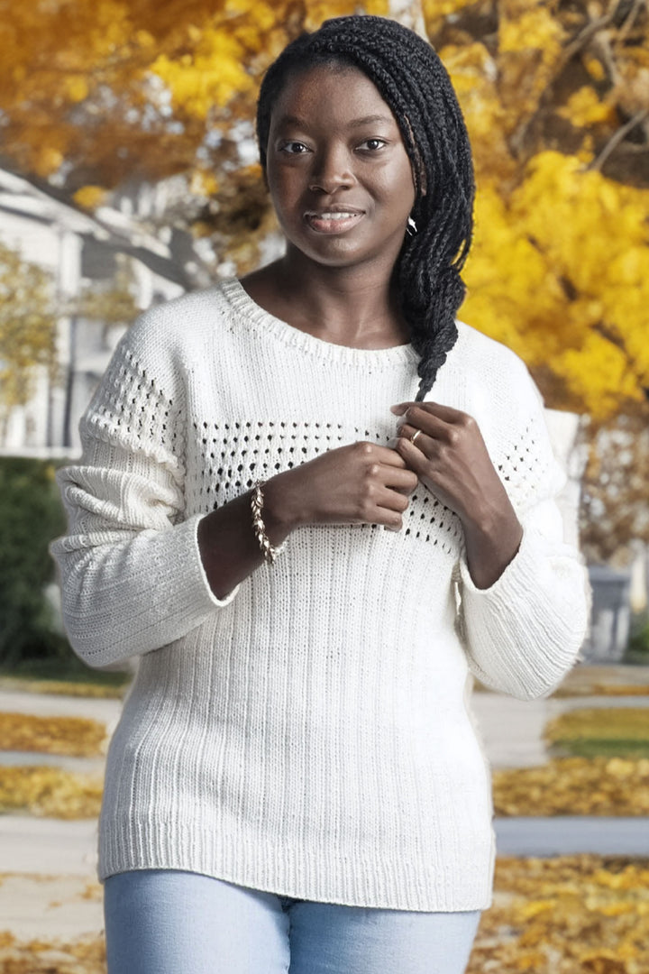 Doug Eyelet Sweater Designer Knitting Pattern