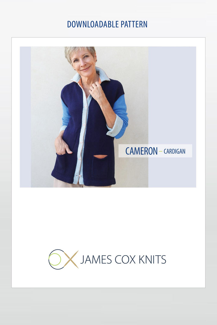 Cameron Color Block Cardigan Designer Knitting Pattern
