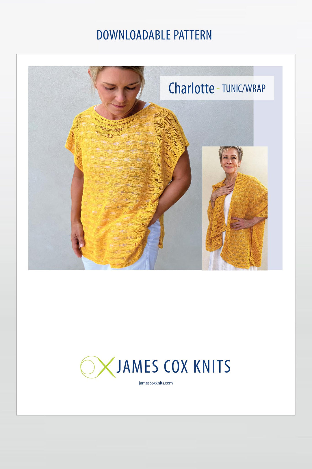 Charlotte Tunic / Wrap Designer Knitting Pattern – James Cox Knits