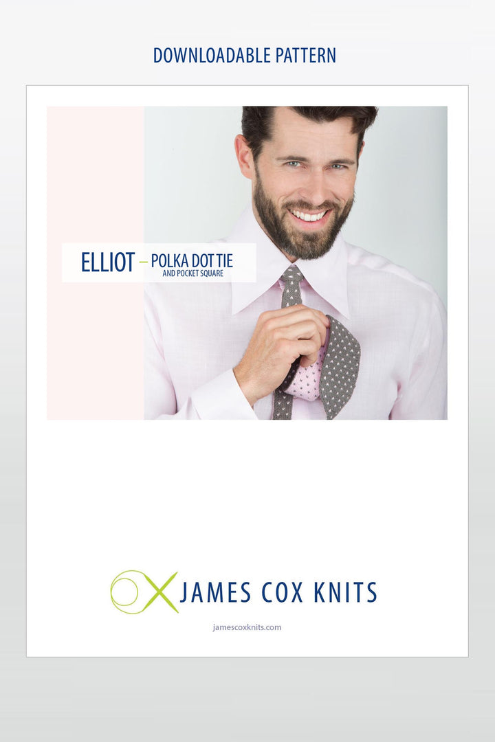 Elliott Double Knit Tie & Pocket Square Designer Knitting Pattern