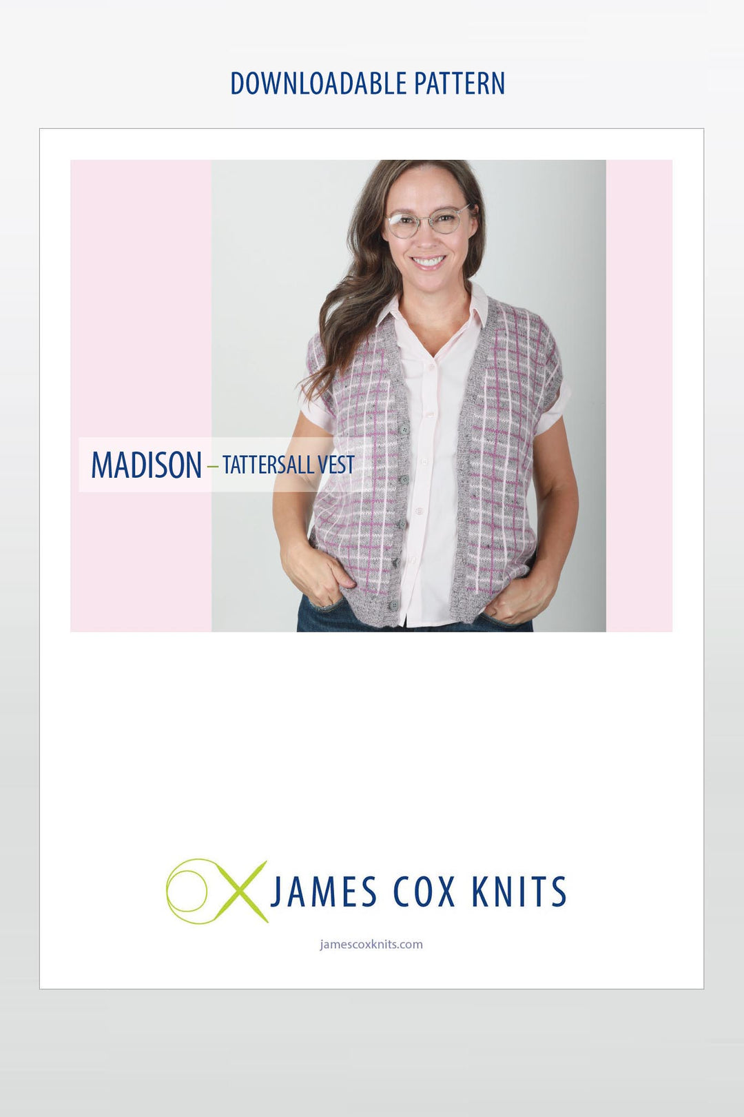 Madison Tattersall Vest Designer Knitting Pattern