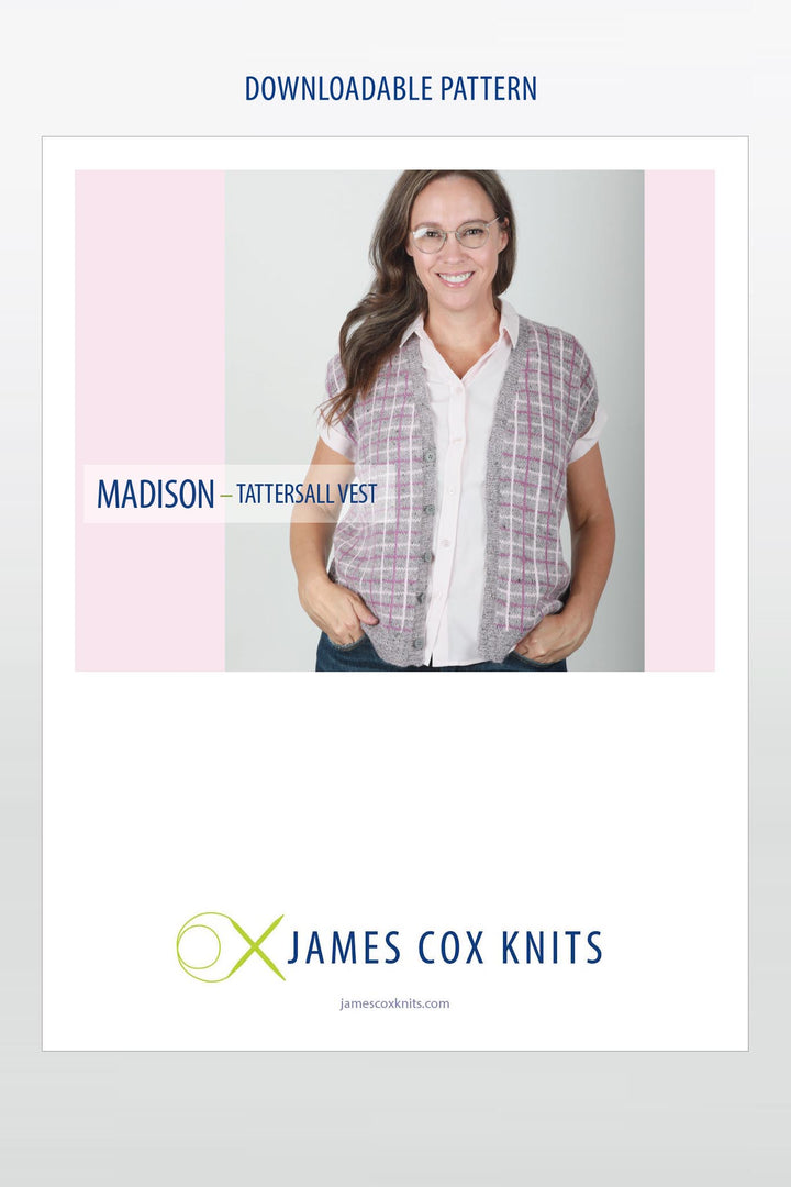 Madison Tattersall Vest Designer Knitting Pattern