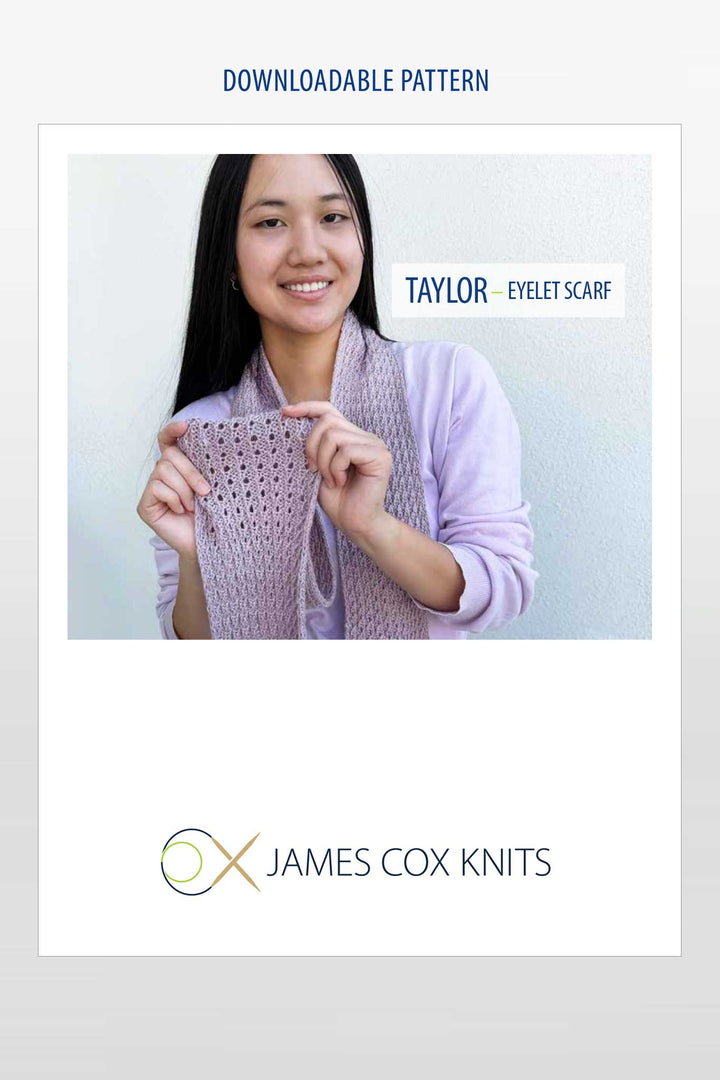 Taylor Eyelet Scarf Designer Knitting Pattern