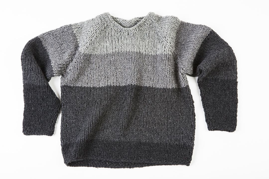 Rodney Wooly Sweater in Grey/Black – James Cox Knits