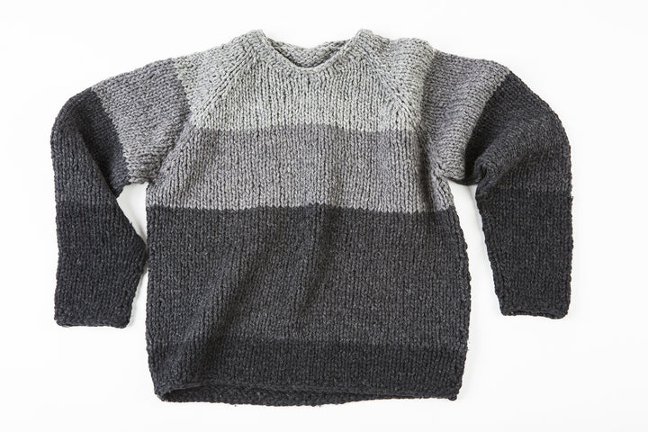 Rodney Wooly Sweater in Grey/Black – James Cox Knits