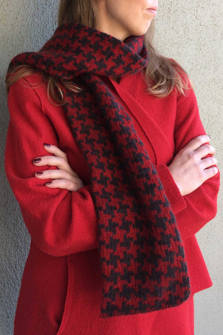 Sherlock Houndstooth Scarf Designer Knitting Pattern