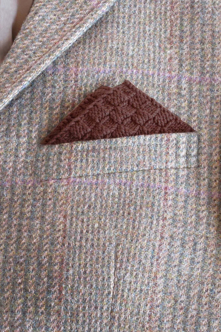 Chip Checkered Bow Tie & Pocket Square Designer Knitting Pattern