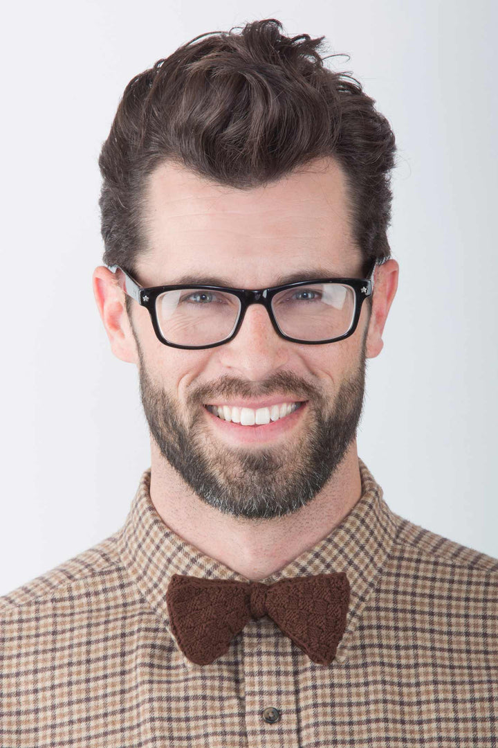 Chip Checkered Bow Tie & Pocket Square Designer Knitting Pattern