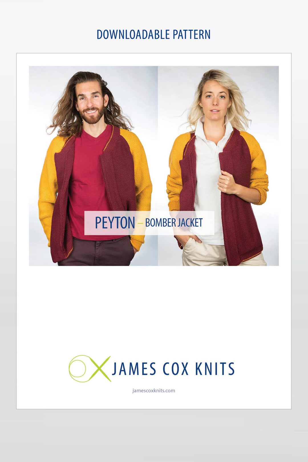 Peyton Bomber Jacket Designer Knitting Pattern