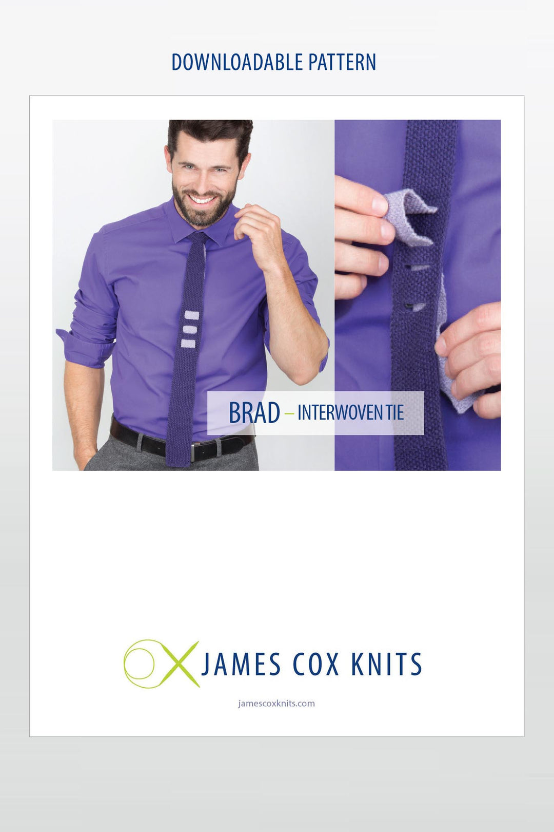 Brad Interwoven Tie Designer Knitting Pattern