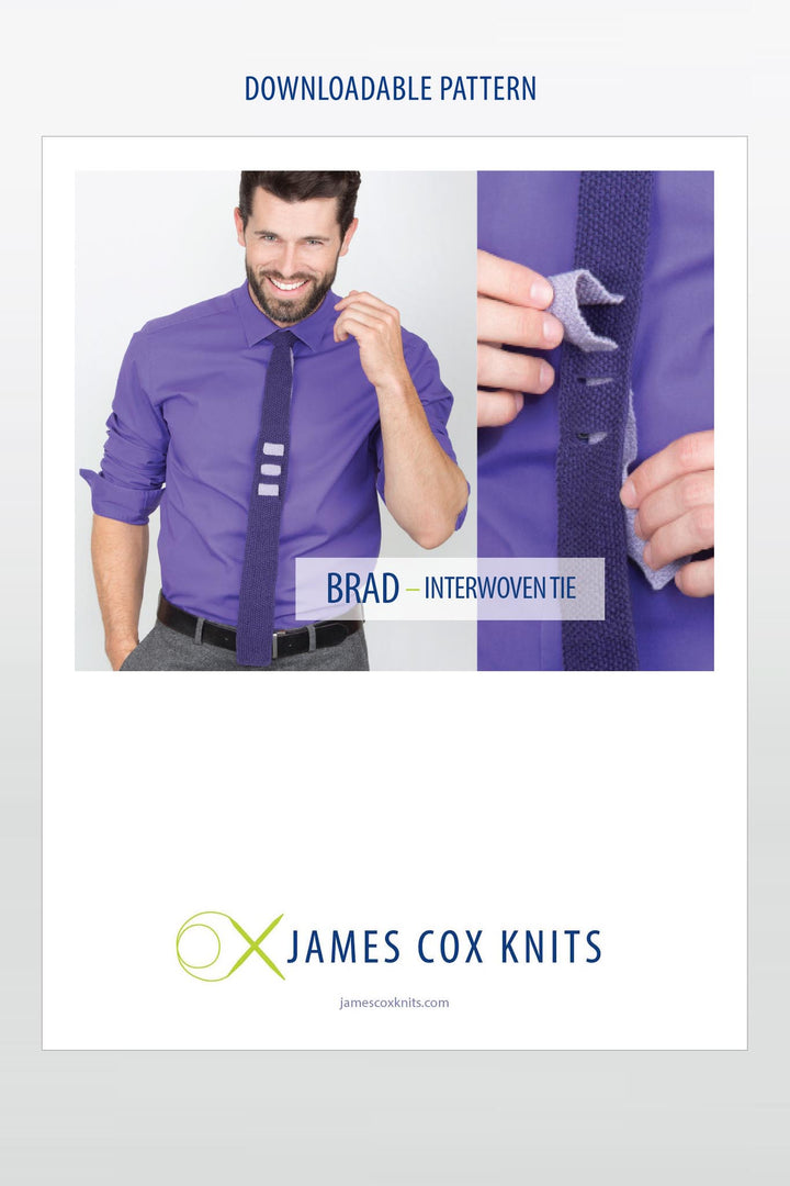 Brad Interwoven Tie Designer Knitting Pattern