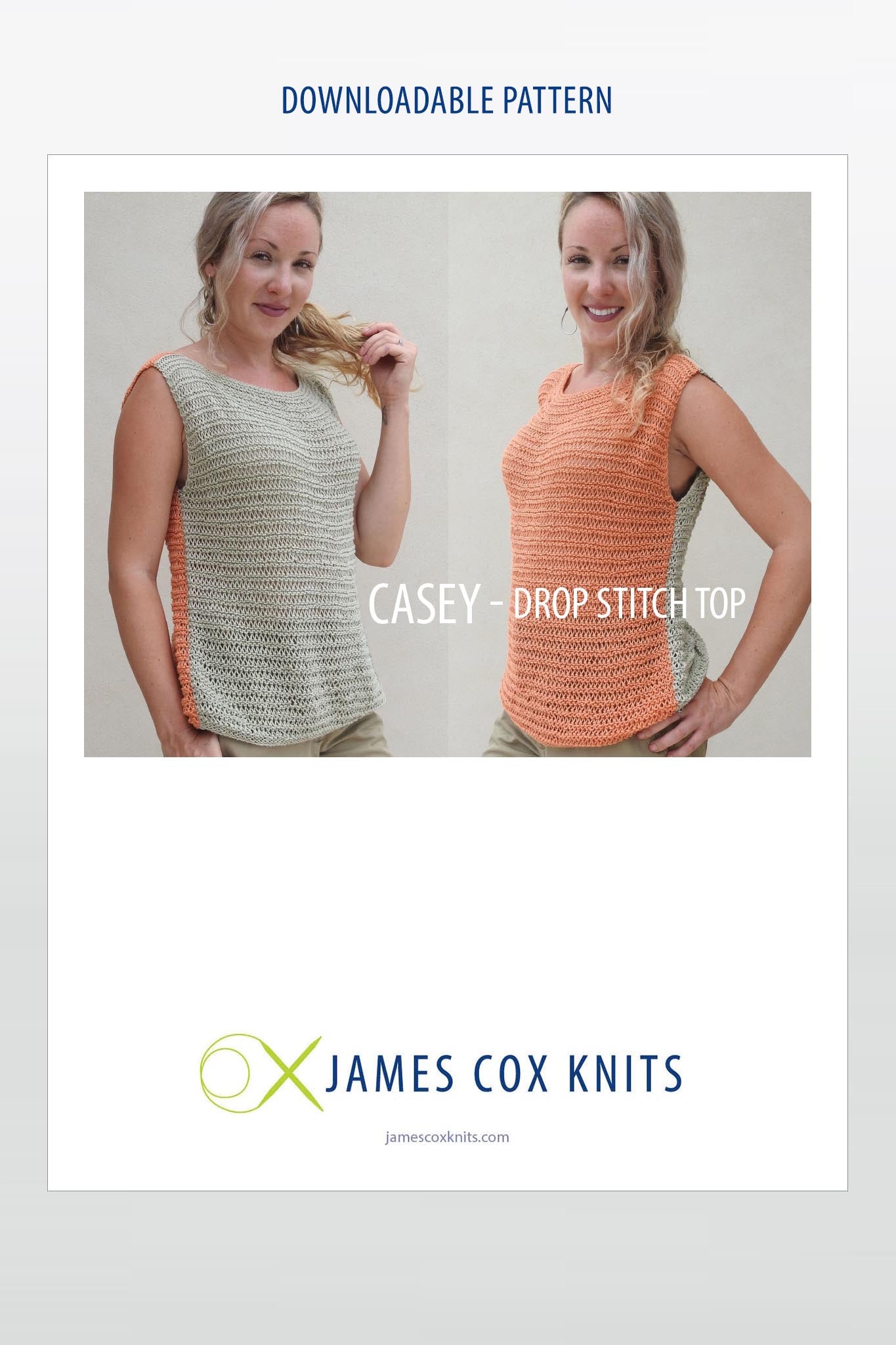 Casey Drop-Stitch Top Designer Knitting Pattern – James Cox Knits