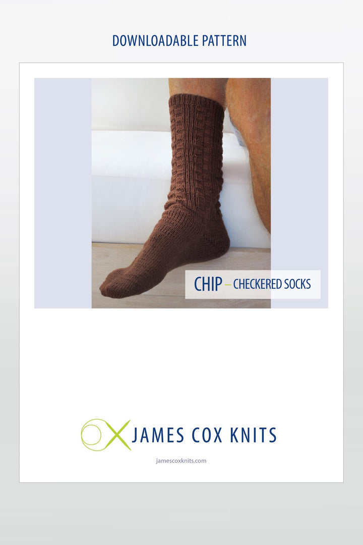 Chip Checkered Socks Designer Knitting Pattern