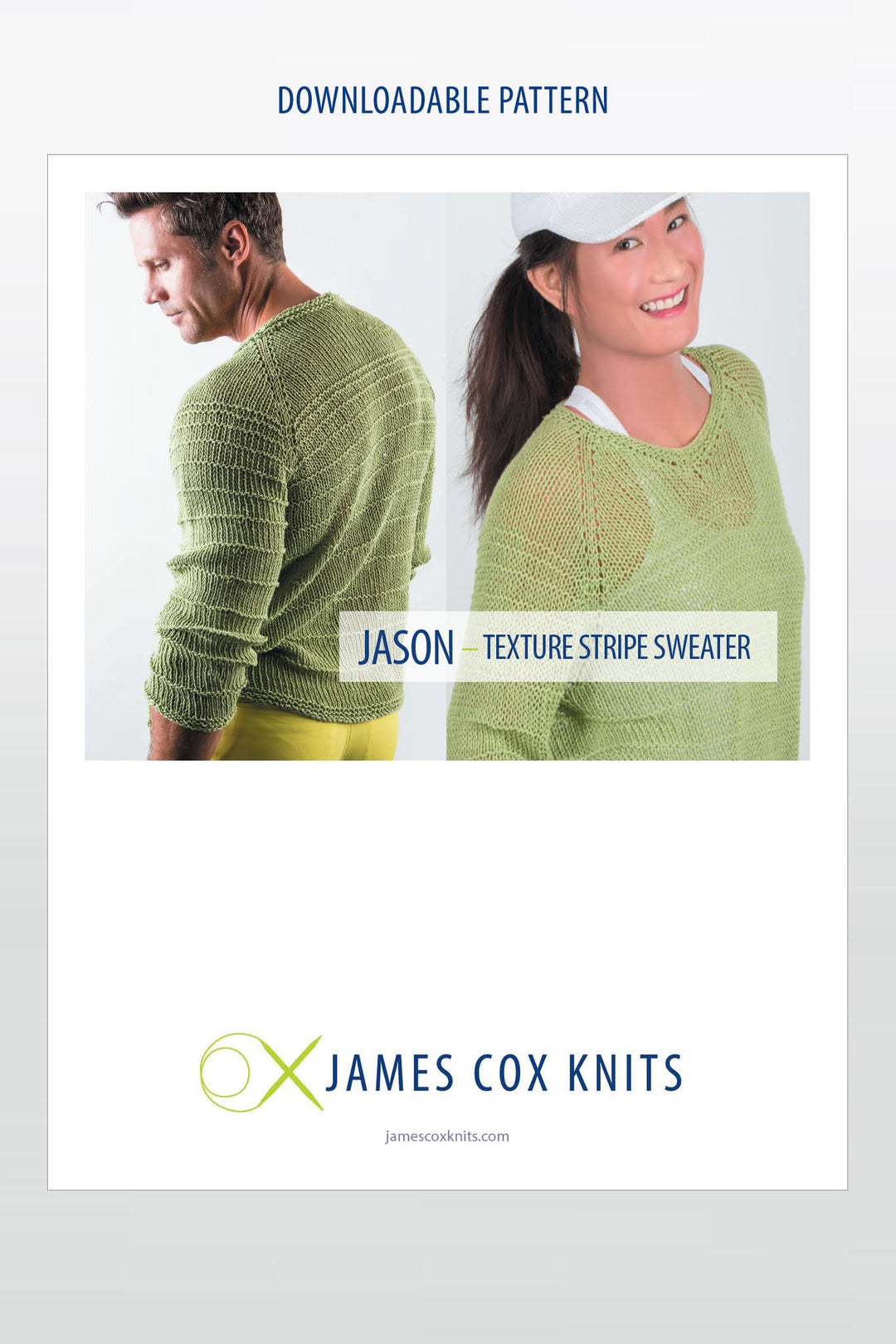Jason Texture Stripe Pullover Designer Knitting Pattern