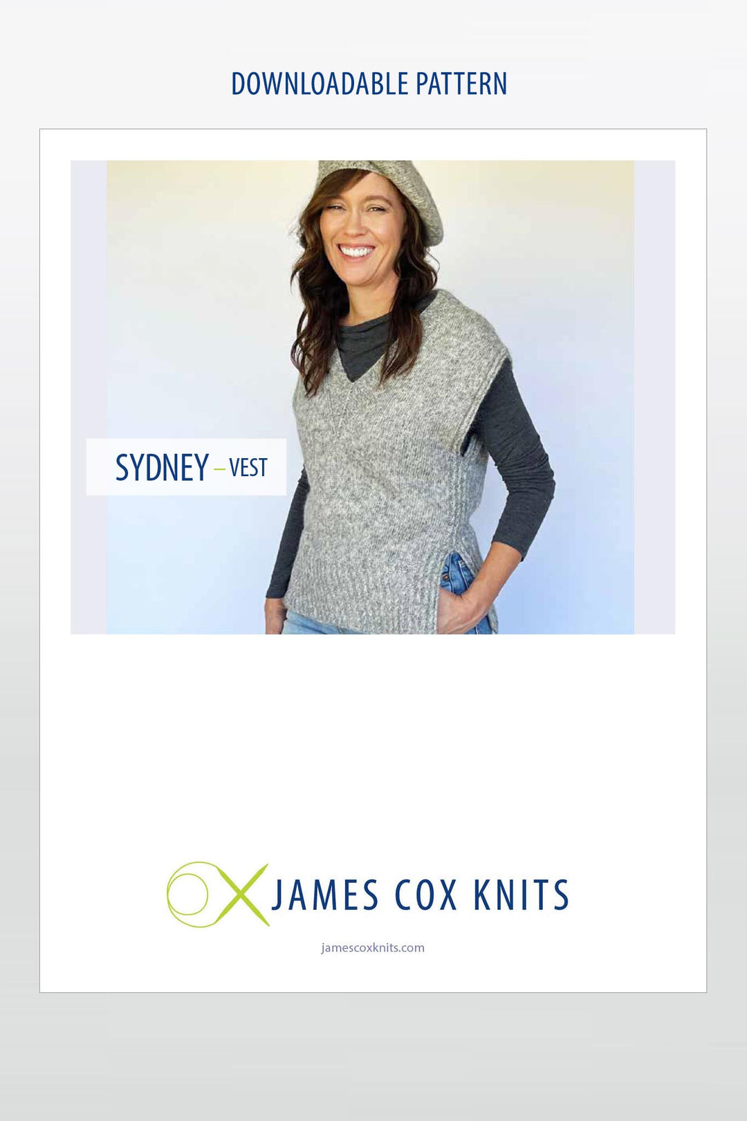 Sydney Vest Designer Knitting Pattern