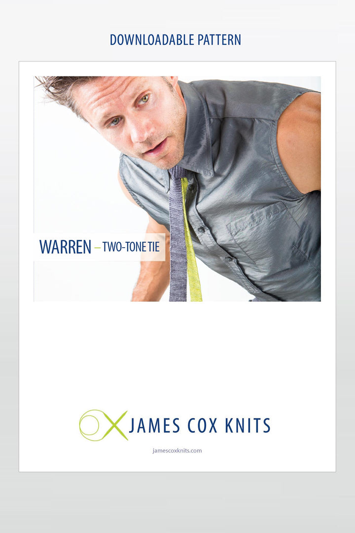 Warren Two-Tone Tie Designer Knitting Pattern